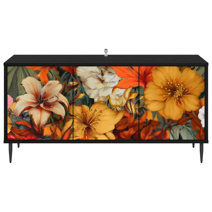 Cabinet TV GENNEP 102 x 33 x 51 cm Stejar Negru Lemn prelucrat WALTI