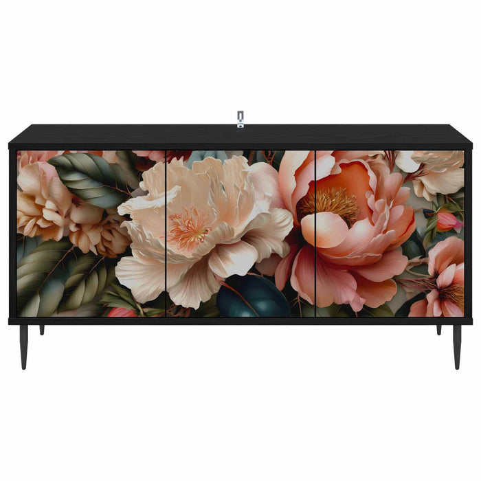 Cabinet TV BORNE 102 x 33 x 51 cm Stejar Negru Lemn prelucrat WALTI