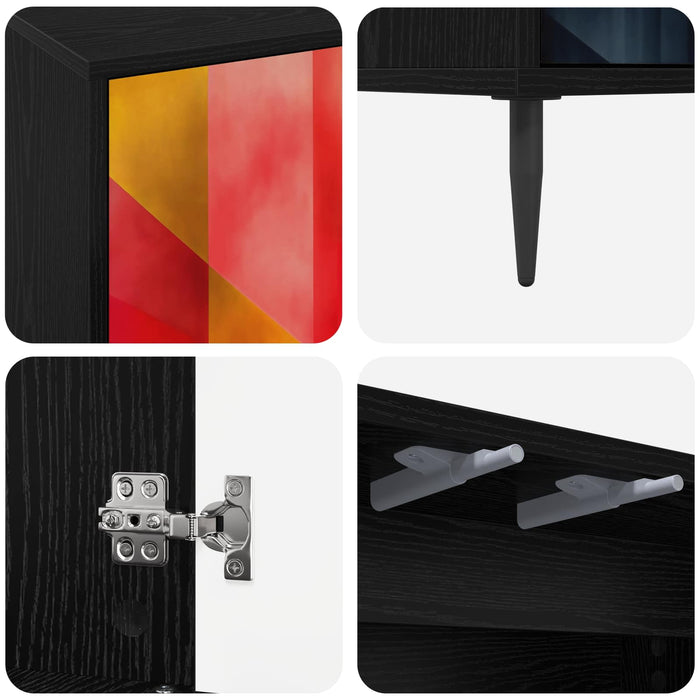 Cabinet TV HEESCH 102 x 33 x 51 cm Stejar Negru Lemn prelucrat WALTI