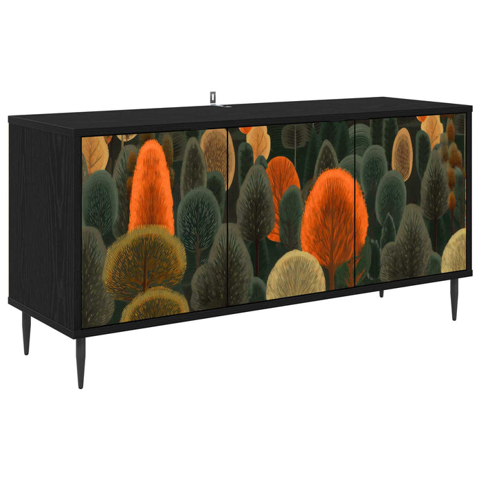 Cabinet TV ZAANDAM 102 x 33 x 51 cm Stejar Negru Lemn prelucrat WALTI