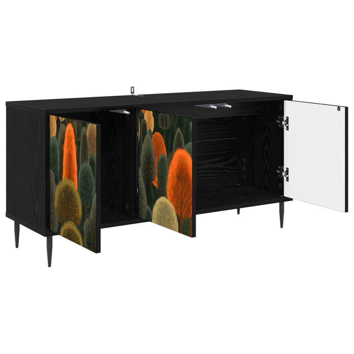 Cabinet TV ZAANDAM 102 x 33 x 51 cm Stejar Negru Lemn prelucrat WALTI