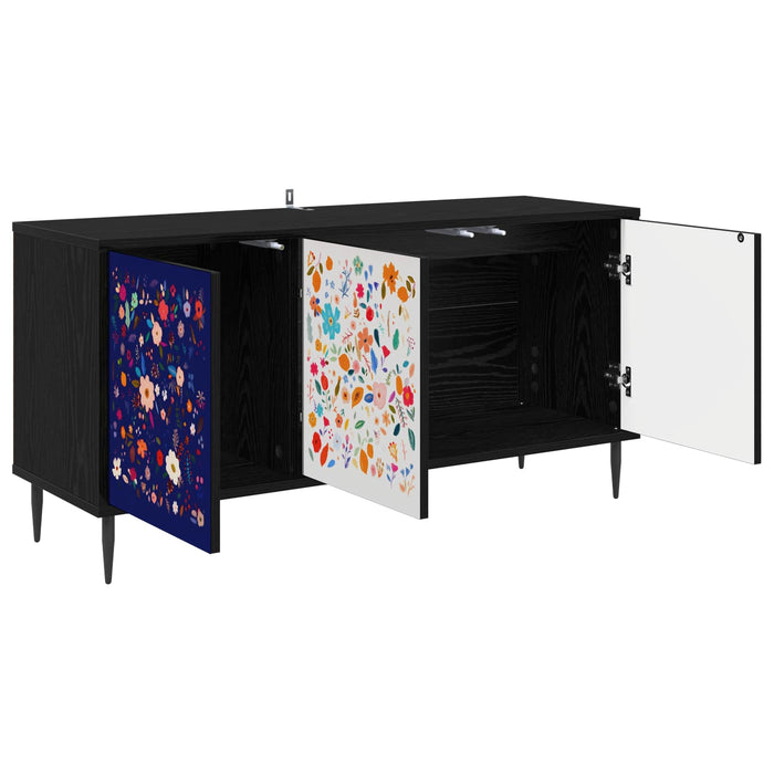 Cabinet TV MAINZ 102 x 33 x 51 cm Stejar Negru Lemn prelucrat WALTI