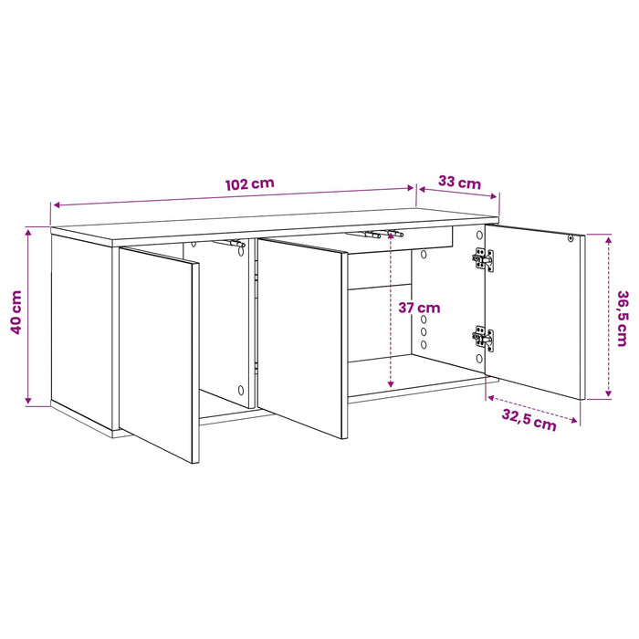Sistem de TV montat pe perete HANAU 102 x 33 x 40 cm WALTI
