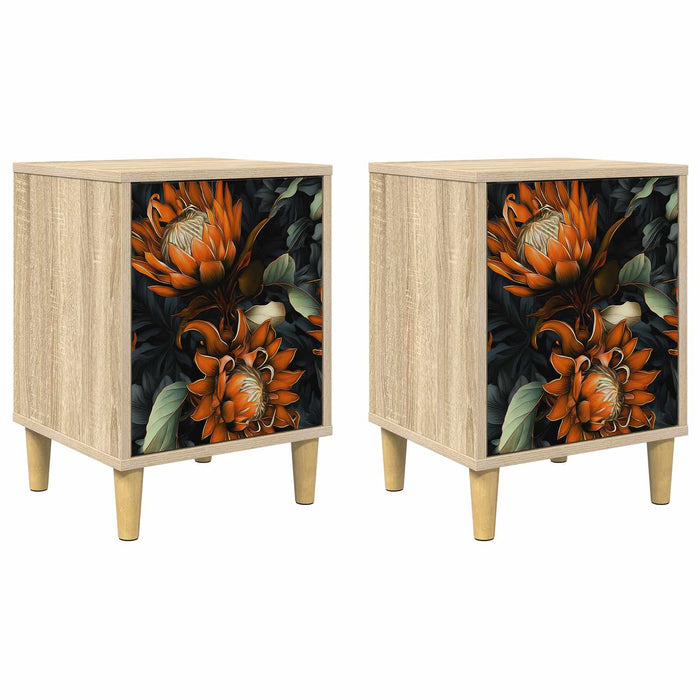 Dulap de noapte LOCHEM 2 buc. Stejar Sonoma 36 x 33 x 50 cm WALTI
