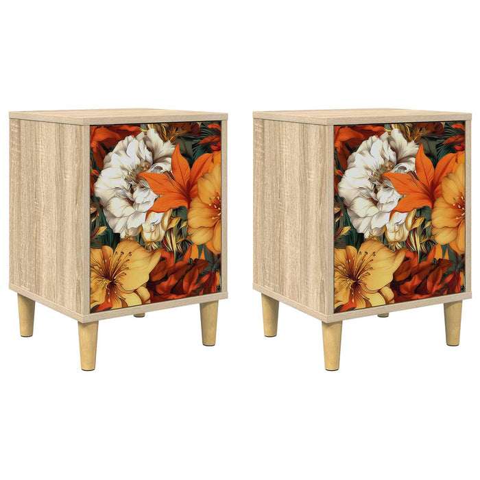 Dulap de noapte GENNEP 2 buc. Stejar Sonoma 36 x 33 x 50 cm WALTI