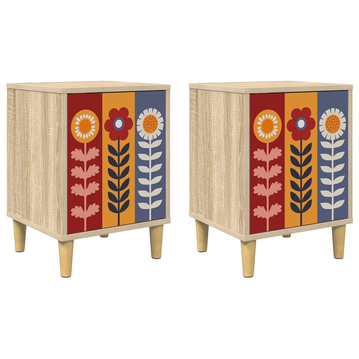 Dulap de noapte ESSEN 2 buc. Stejar Sonoma 36 x 33 x 50 cm WALTI