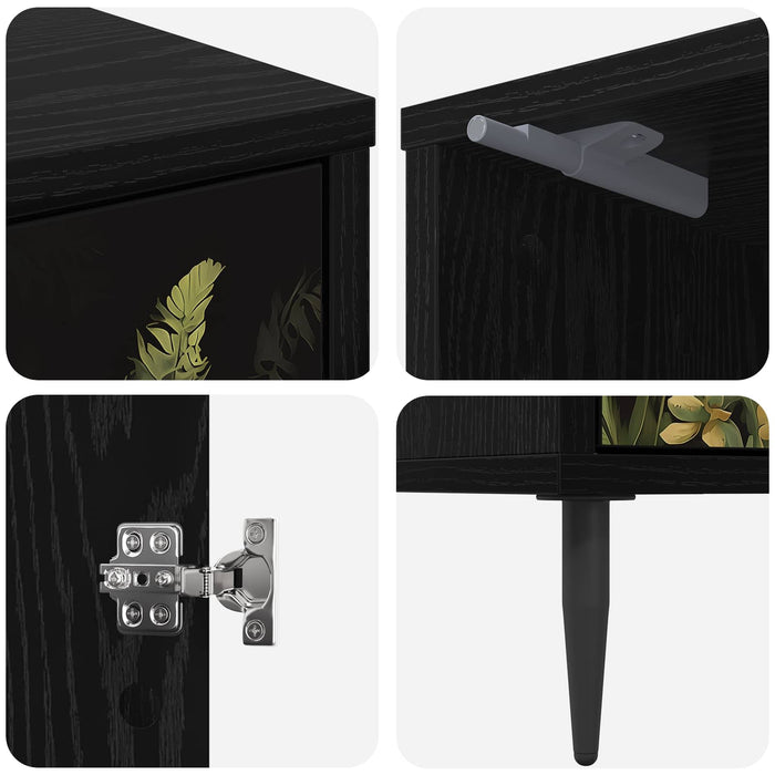 Dulap de noapte RHENEN Stejar Negru 36 x 33 x 51 cm WALTI