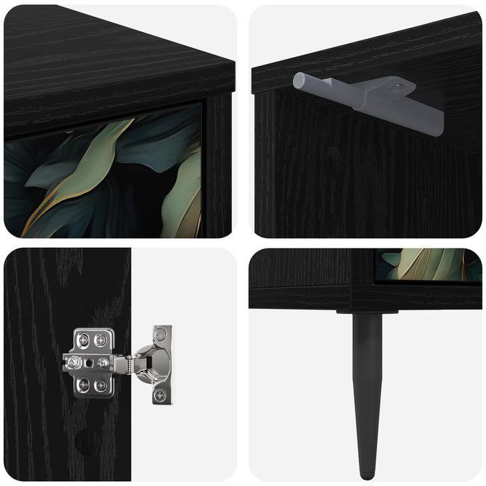 Dulap de noapte LOCHEM Stejar Negru 36 x 33 x 51 cm WALTI