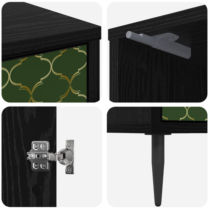 Dulap de noapte GELEEN Stejar Negru 36 x 33 x 51 cm WALTI