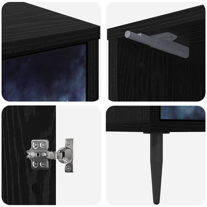 Dulap de noapte RAALTE 2 buc. Stejar Negru 36 x 33 x 51 cm WALTI