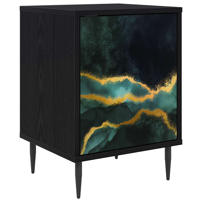 Dulap de noapte WIJHE Stejar Negru 36 x 33 x 51 cm WALTI
