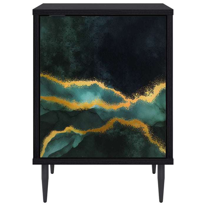 Dulap de noapte WIJHE Stejar Negru 36 x 33 x 51 cm WALTI