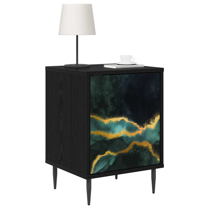Dulap de noapte WIJHE Stejar Negru 36 x 33 x 51 cm WALTI