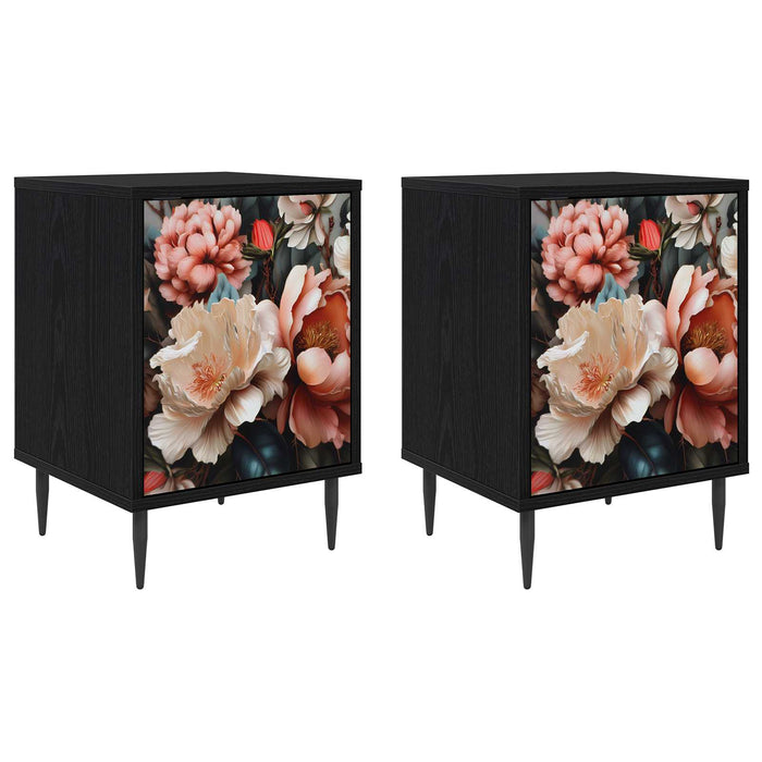 Dulap de noapte BORNE 2 buc. Stejar Negru 36 x 33 x 51 cm WALTI
