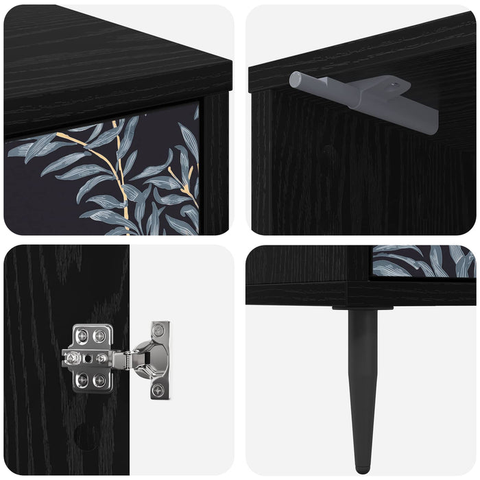 Dulap de noapte DOKKUM Stejar Negru 36 x 33 x 51 cm WALTI