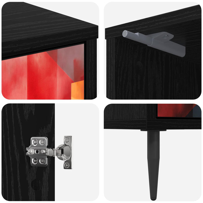 Dulap de noapte HEESCH 2 buc. Stejar Negru 36 x 33 x 51 cm WALTI