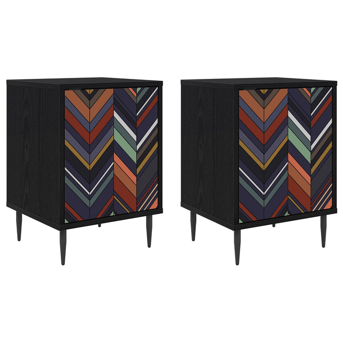 Dulap de noapte OMMEN 2 buc. Stejar Negru 36 x 33 x 51 cm WALTI