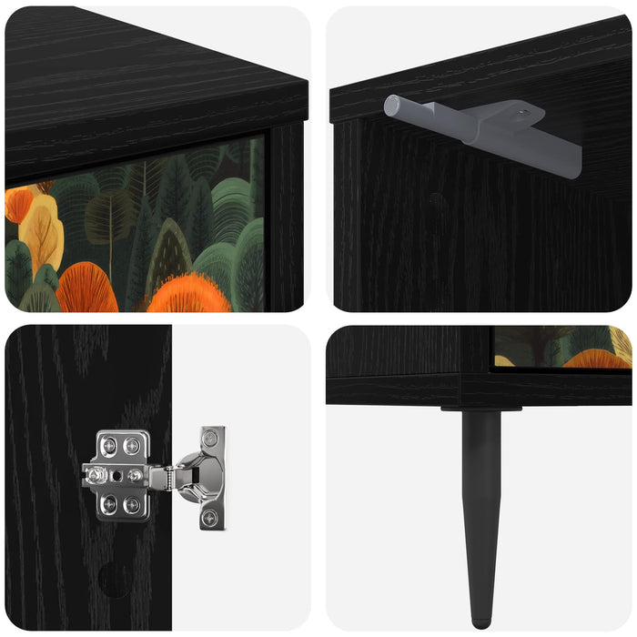 Dulap de noapte ZAANDAM Stejar Negru 36 x 33 x 51 cm WALTI