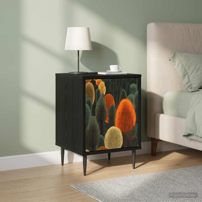 Dulap de noapte ZAANDAM 2 buc. Stejar Negru 36 x 33 x 51 cm WALTI