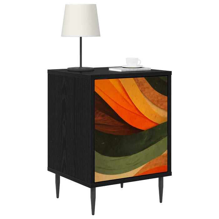 Dulap de noapte BONN 2 buc. Stejar Negru 36 x 33 x 51 cm WALTI