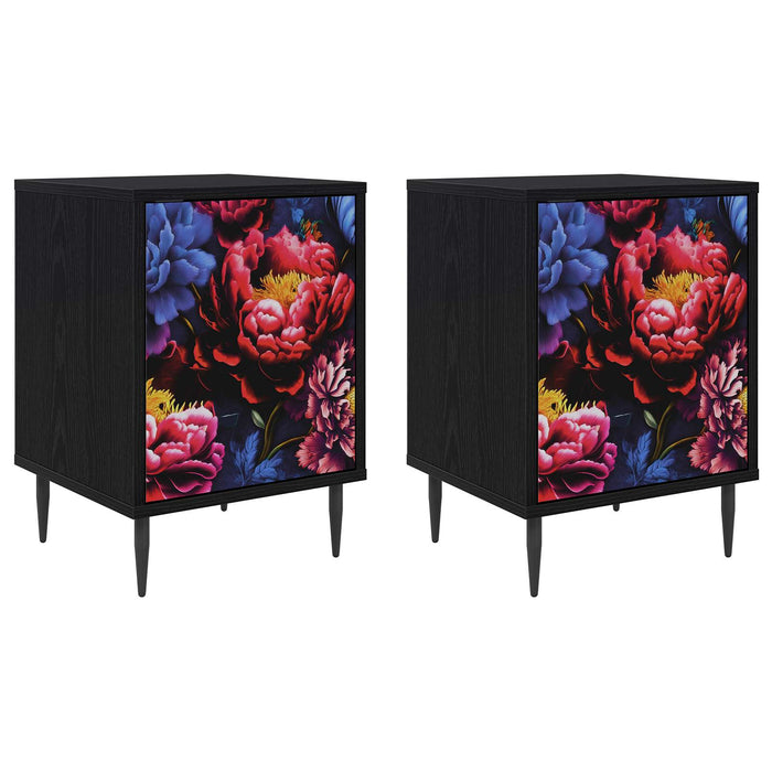 Dulap de noapte KIEL 2 buc. Stejar Negru 36 x 33 x 51 cm WALTI