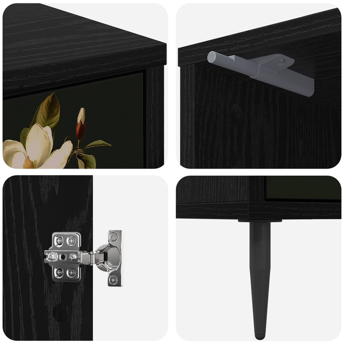 Dulap de noapte BREMEN 2 buc. Stejar Negru 36 x 33 x 51 cm WALTI