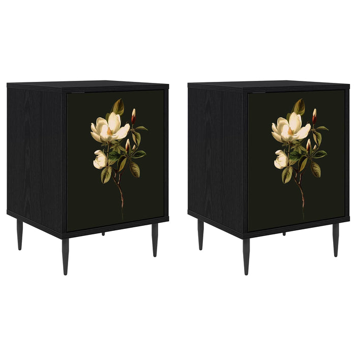 Dulap de noapte BREMEN 2 buc. Stejar Negru 36 x 33 x 51 cm WALTI