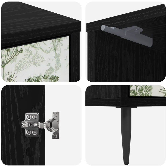 Dulap de noapte GOTHA 2 buc. Stejar Negru 36 x 33 x 51 cm WALTI