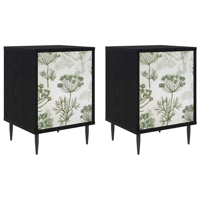 Dulap de noapte GOTHA 2 buc. Stejar Negru 36 x 33 x 51 cm WALTI