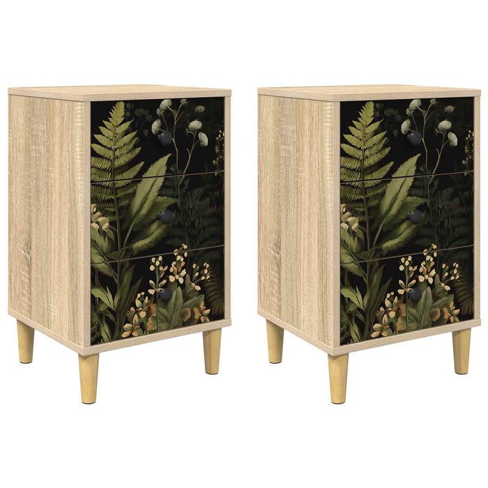 Dulap de noapte RHENEN 2 buc. Stejar Sonoma 36 x 33 x 60 cm WALTI