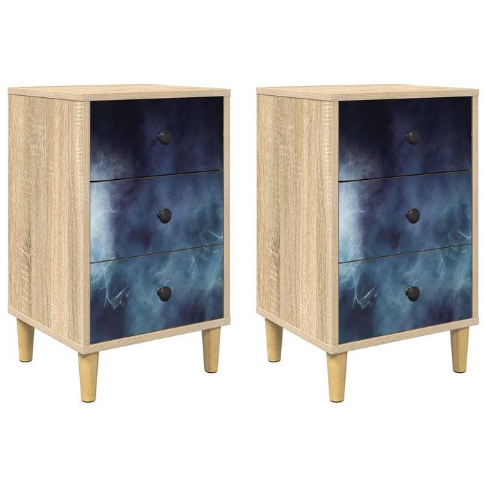 Dulap de noapte RAALTE 2 buc. Stejar Sonoma 36 x 33 x 60 cm WALTI