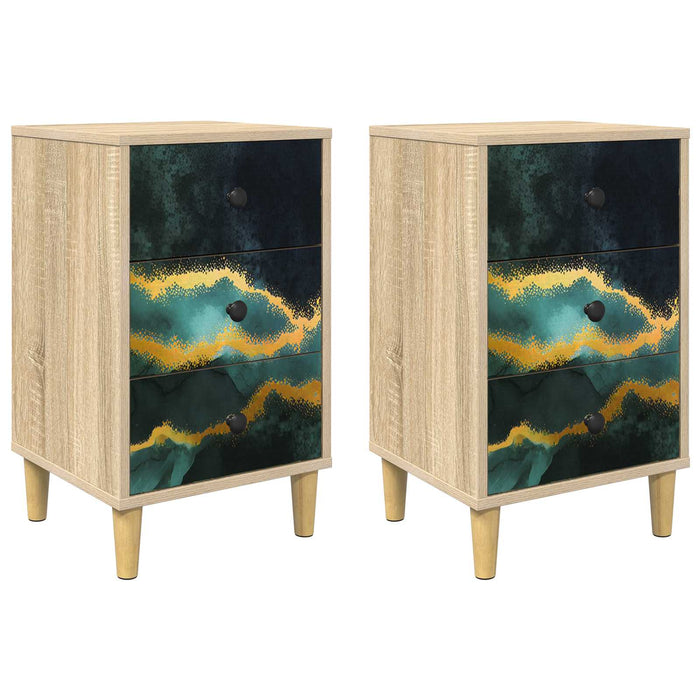 Dulap de noapte WIJHE 2 buc. Stejar Sonoma 36 x 33 x 60 cm WALTI