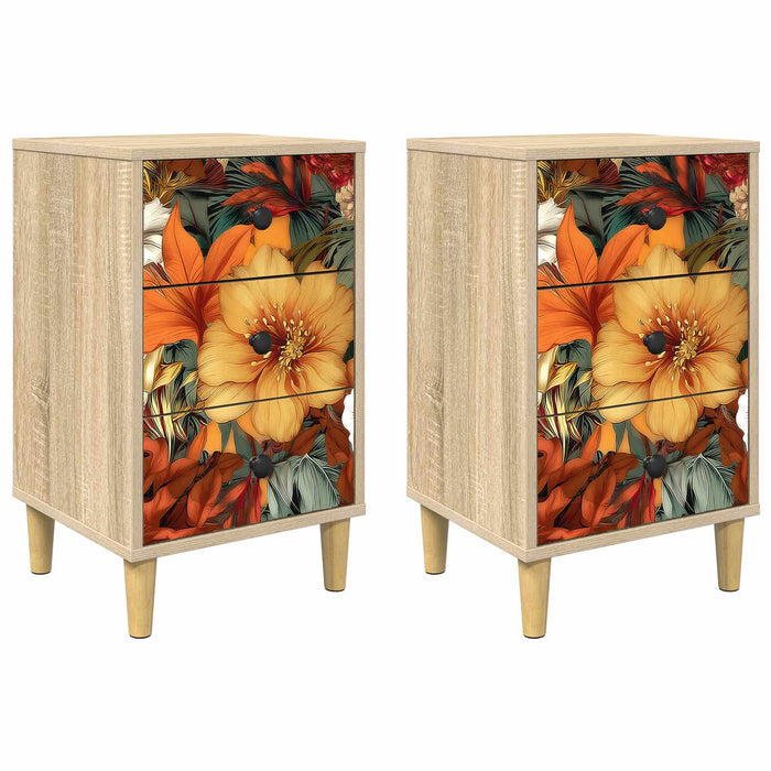 Dulap de noapte GENNEP 2 buc. Stejar Sonoma 36 x 33 x 60 cm WALTI