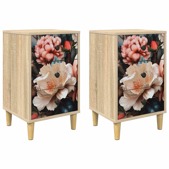 Dulap de noapte BORNE 2 buc. Stejar Sonoma 36 x 33 x 60 cm WALTI