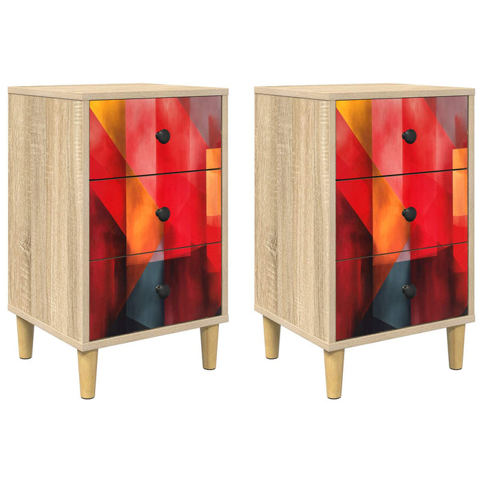 Dulap de noapte HEESCH 2 buc. Stejar Sonoma 36 x 33 x 60 cm WALTI
