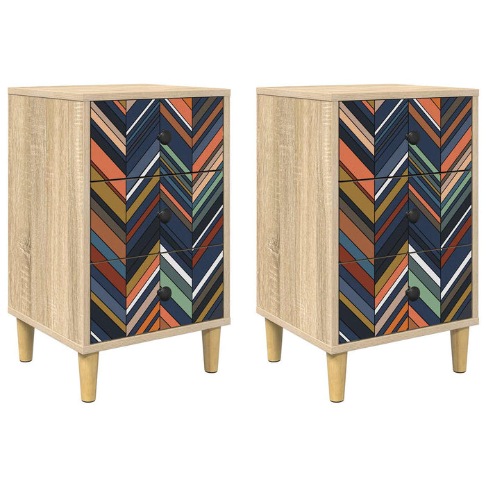 Dulap de noapte OMMEN 2 buc. Stejar Sonoma 36 x 33 x 60 cm WALTI