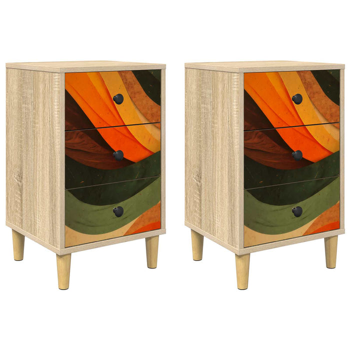 Dulap de noapte ZAANDAM 2 buc. Stejar Sonoma 36 x 33 x 60 cm WALTI