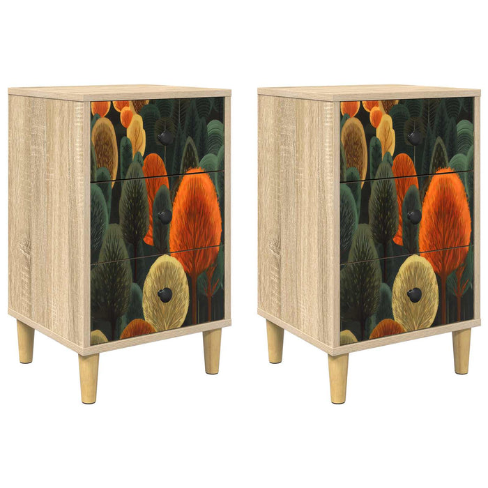 Dulap de noapte BONN 2 buc. Stejar Sonoma 36 x 33 x 60 cm WALTI