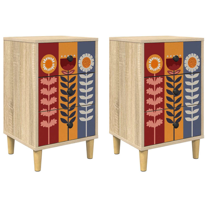 Dulap de noapte ESSEN 2 buc. Stejar Sonoma 36 x 33 x 60 cm WALTI