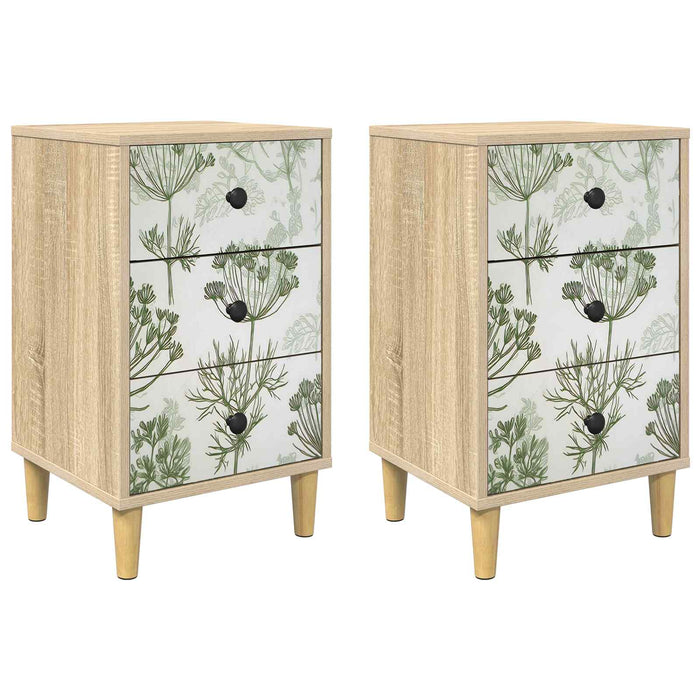 Dulap de noapte GOTHA 2 buc. Stejar Sonoma 36 x 33 x 60 cm WALTI