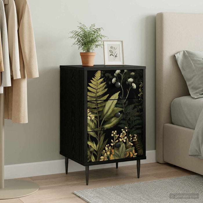 Dulap de noapte RHENEN Stejar Negru 36 x 33 x 61 cm WALTI
