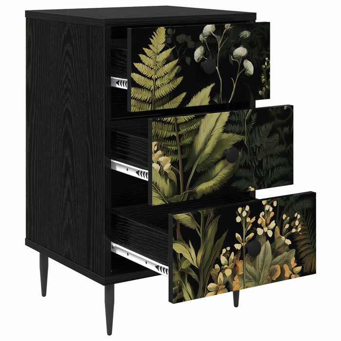 Dulap de noapte RHENEN 2 buc. Stejar Negru 36 x 33 x 61 cm WALTI