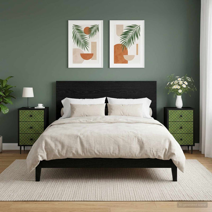 Dulap de noapte GELEEN 2 buc. Stejar Negru 36 x 33 x 61 cm WALTI