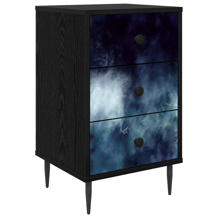 Dulap de noapte RAALTE Stejar Negru 36 x 33 x 61 cm WALTI