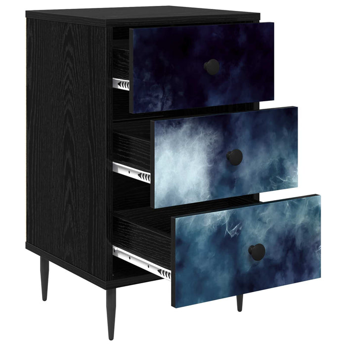 Dulap de noapte RAALTE Stejar Negru 36 x 33 x 61 cm WALTI