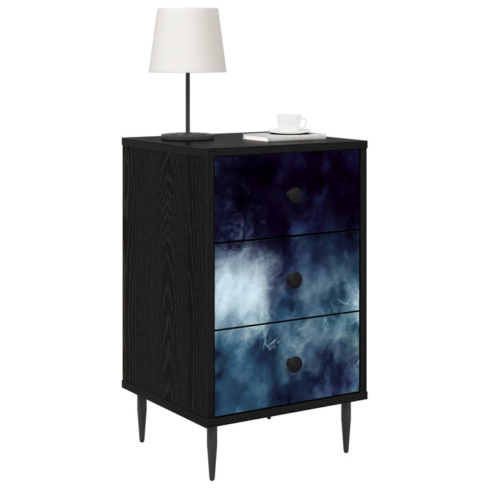 Dulap de noapte RAALTE 2 buc. Stejar Negru 36 x 33 x 61 cm WALTI