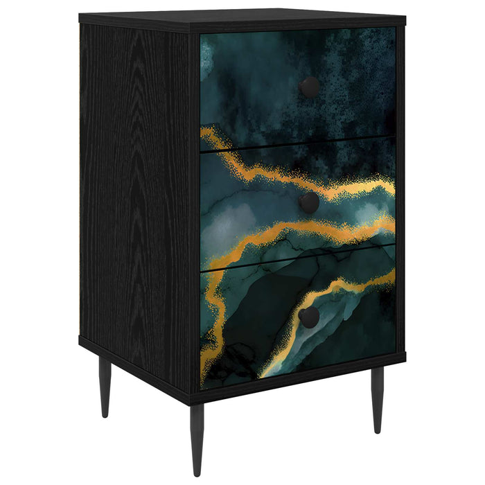 Dulap de noapte WIJHE Stejar Negru 36 x 33 x 61 cm WALTI