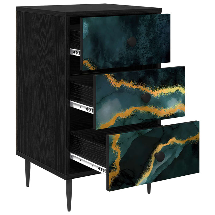 Dulap de noapte WIJHE 2 buc. Stejar Negru 36 x 33 x 61 cm WALTI