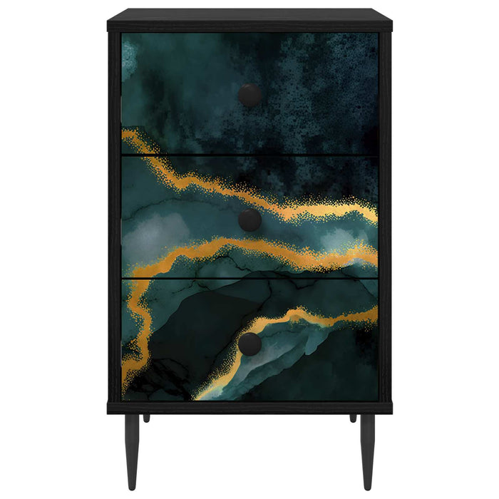 Dulap de noapte WIJHE 2 buc. Stejar Negru 36 x 33 x 61 cm WALTI