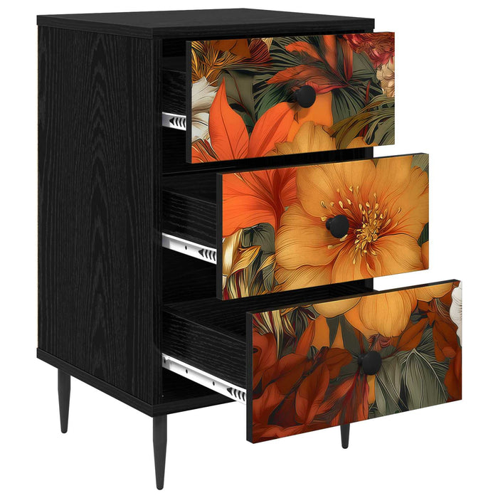 Dulap de noapte GENNEP Stejar Negru 36 x 33 x 61 cm WALTI